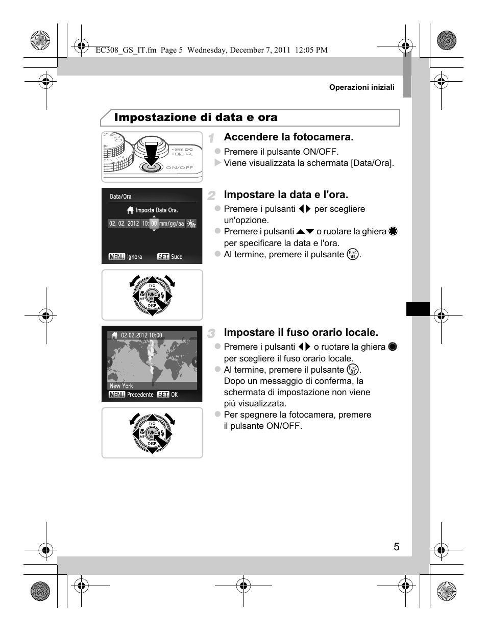 Impostazione di data e ora | Canon PowerShot G1 X User Manual | Page 37 / 146