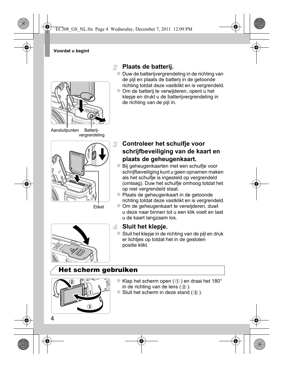 Het scherm gebruiken | Canon PowerShot G1 X User Manual | Page 44 / 146