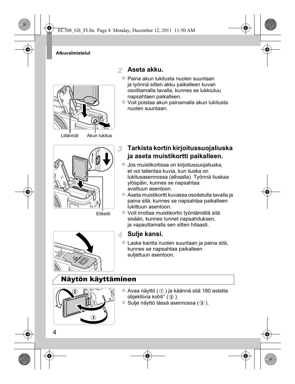 Näytön käyttäminen | Canon PowerShot G1 X User Manual | Page 76 / 146