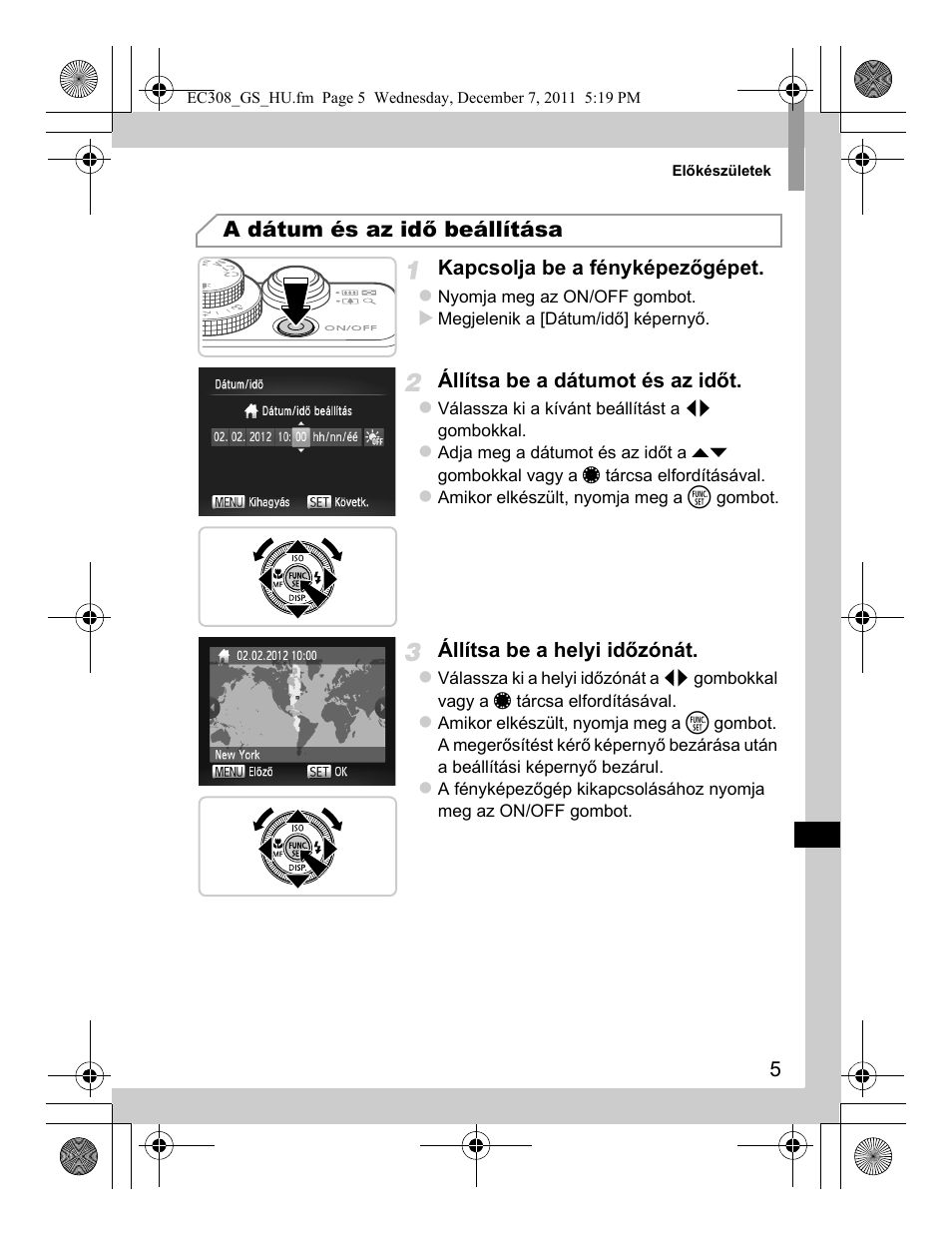 A dátum és az idő beállítása | Canon PowerShot G1 X User Manual | Page 93 / 146