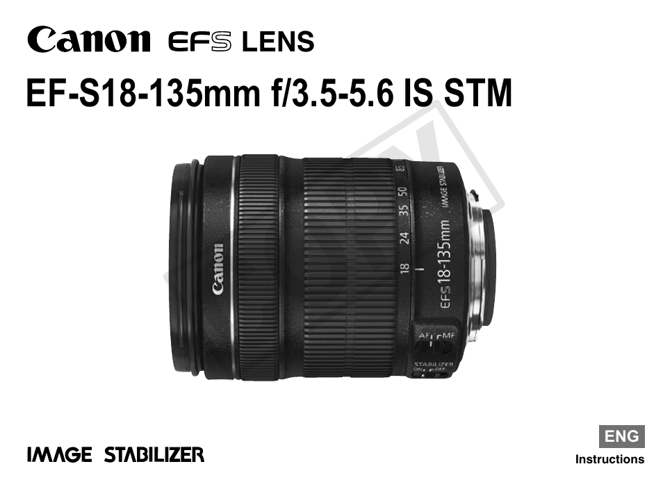 Canon EF-S 18-135mm f3.5-5.6 IS STM User Manual | 14 pages