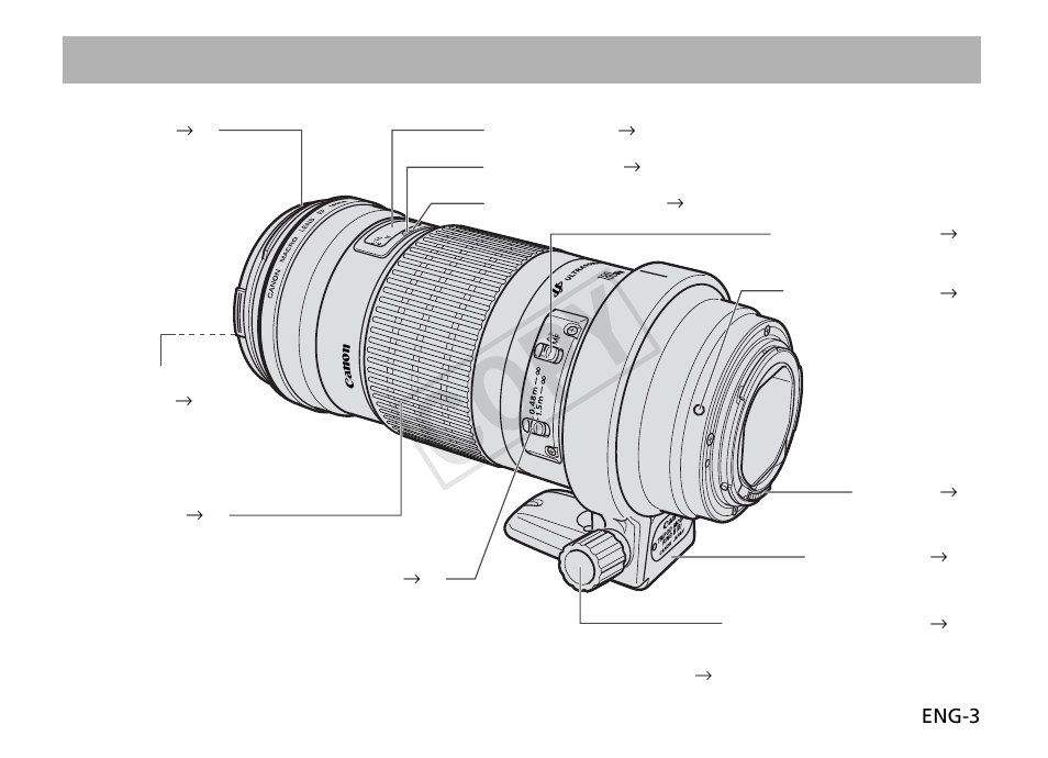 Cop y, Nomenclature | Canon EF 180mm f3.5L Macro USM User Manual | Page 4 / 16