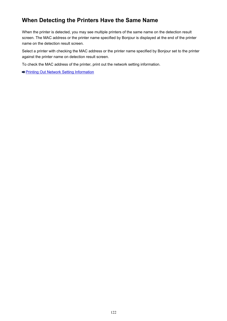 When detecting the printers have the same name | Canon PIXMA iX6850 User Manual | Page 122 / 378
