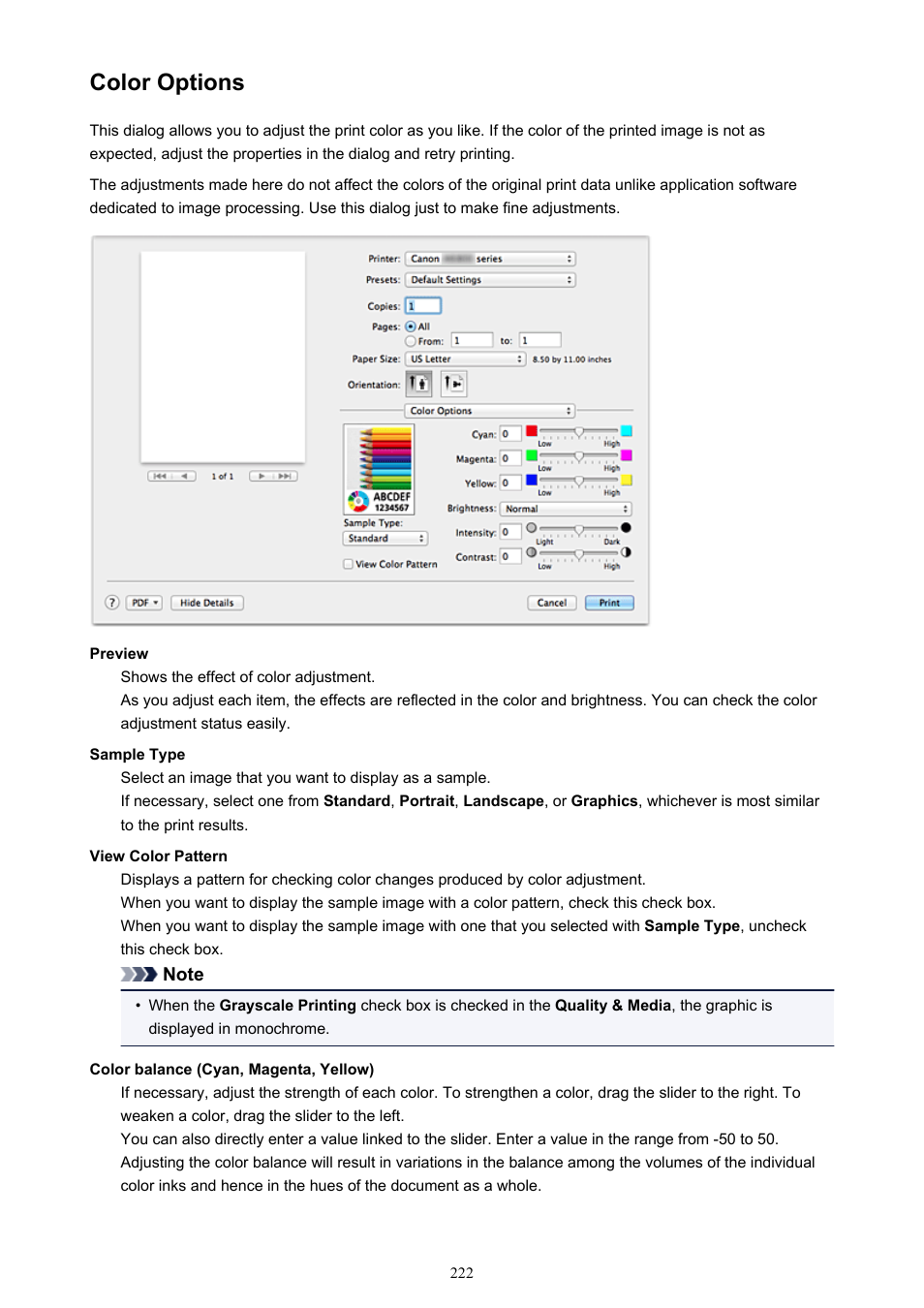 Color options | Canon PIXMA iX6850 User Manual | Page 222 / 378