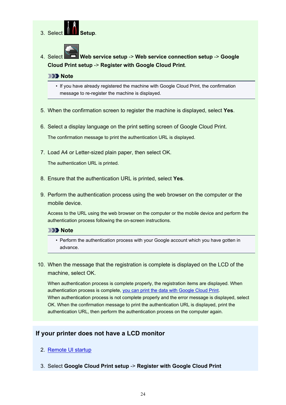 If your printer does not have a lcd monitor | Canon PIXMA iX6850 User Manual | Page 24 / 378