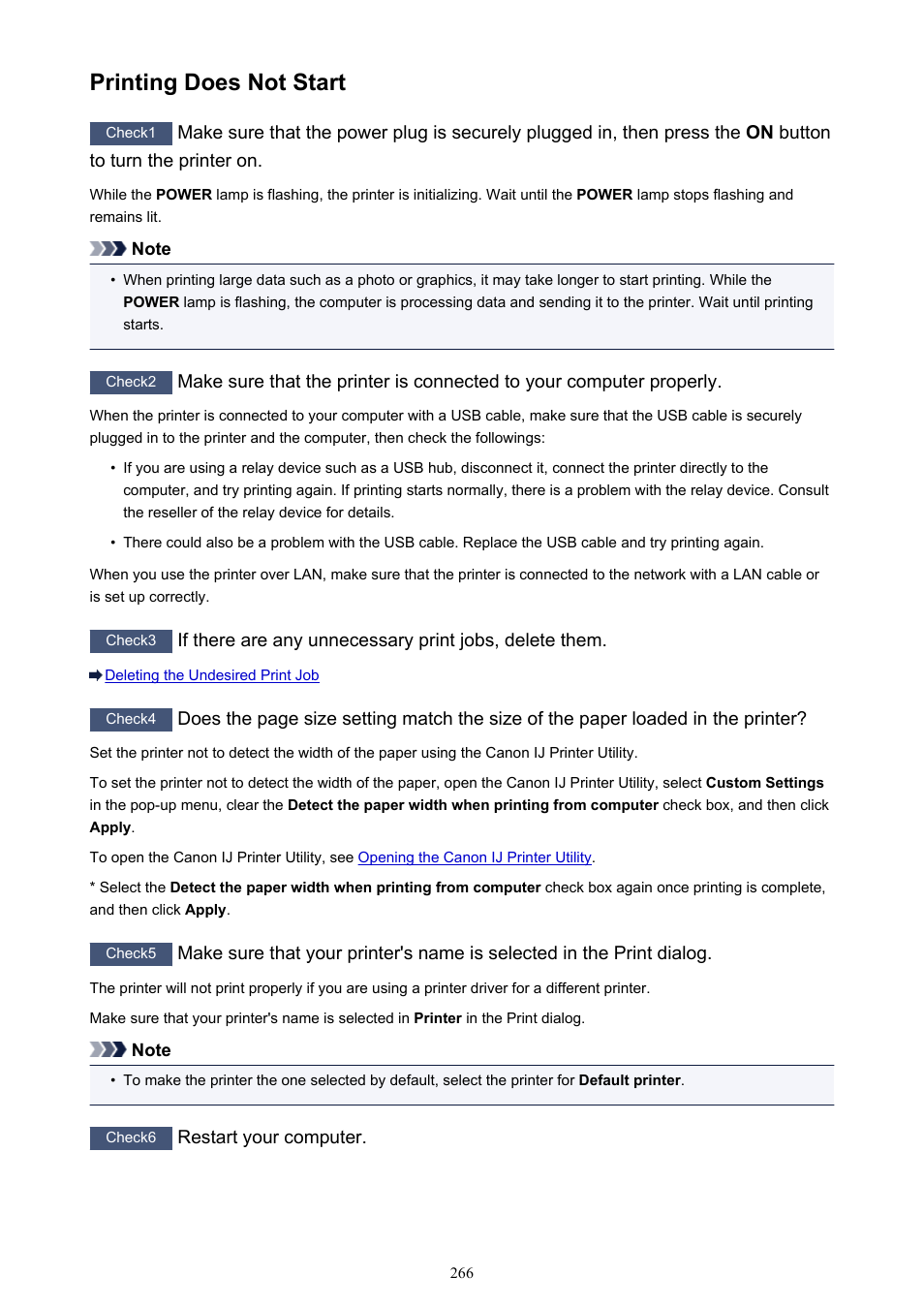 Printing does not start | Canon PIXMA iX6850 User Manual | Page 266 / 378