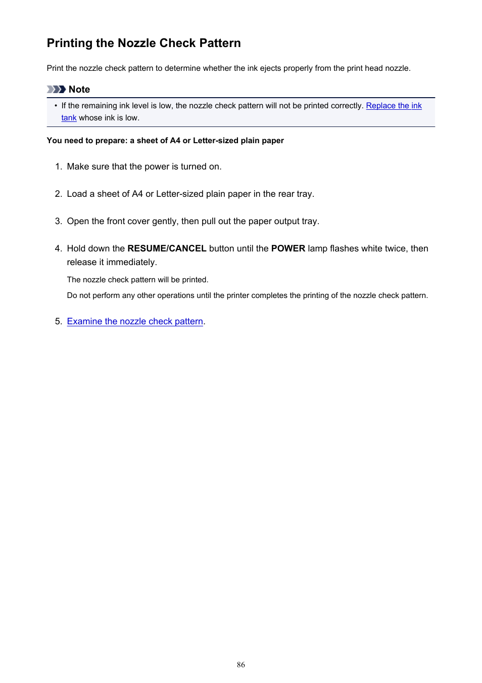 Printing the nozzle check pattern | Canon PIXMA iX6850 User Manual | Page 86 / 378