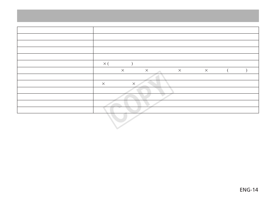 Cop y, Specifications | Canon EF 28-300mm f3.5-5.6L IS USM User Manual | Page 15 / 16