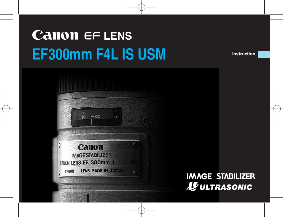 Canon EF 300mm f4L IS USM User Manual | 15 pages