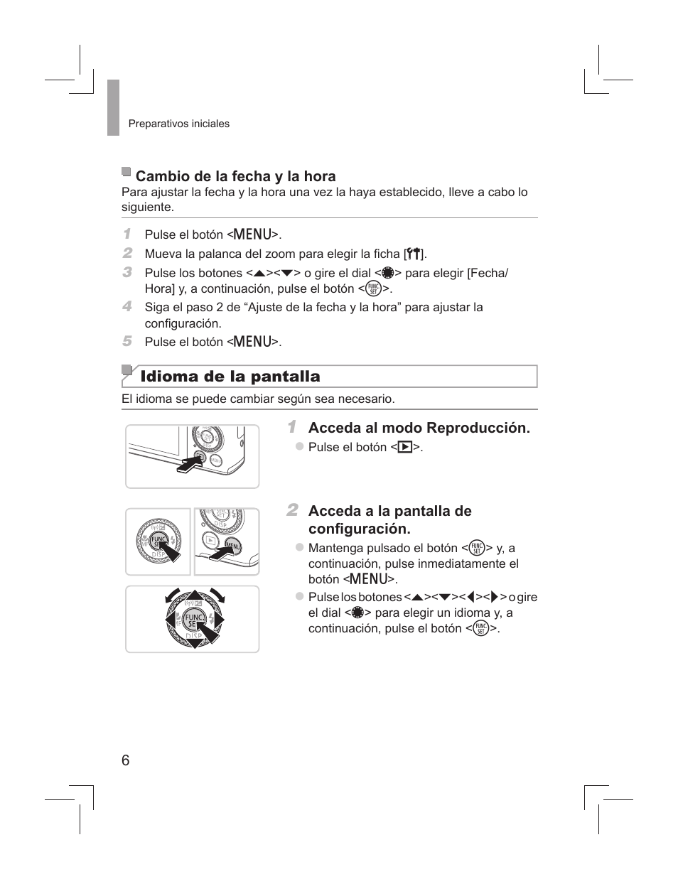Idioma de la pantalla | Canon PowerShot S110 User Manual | Page 30 / 148