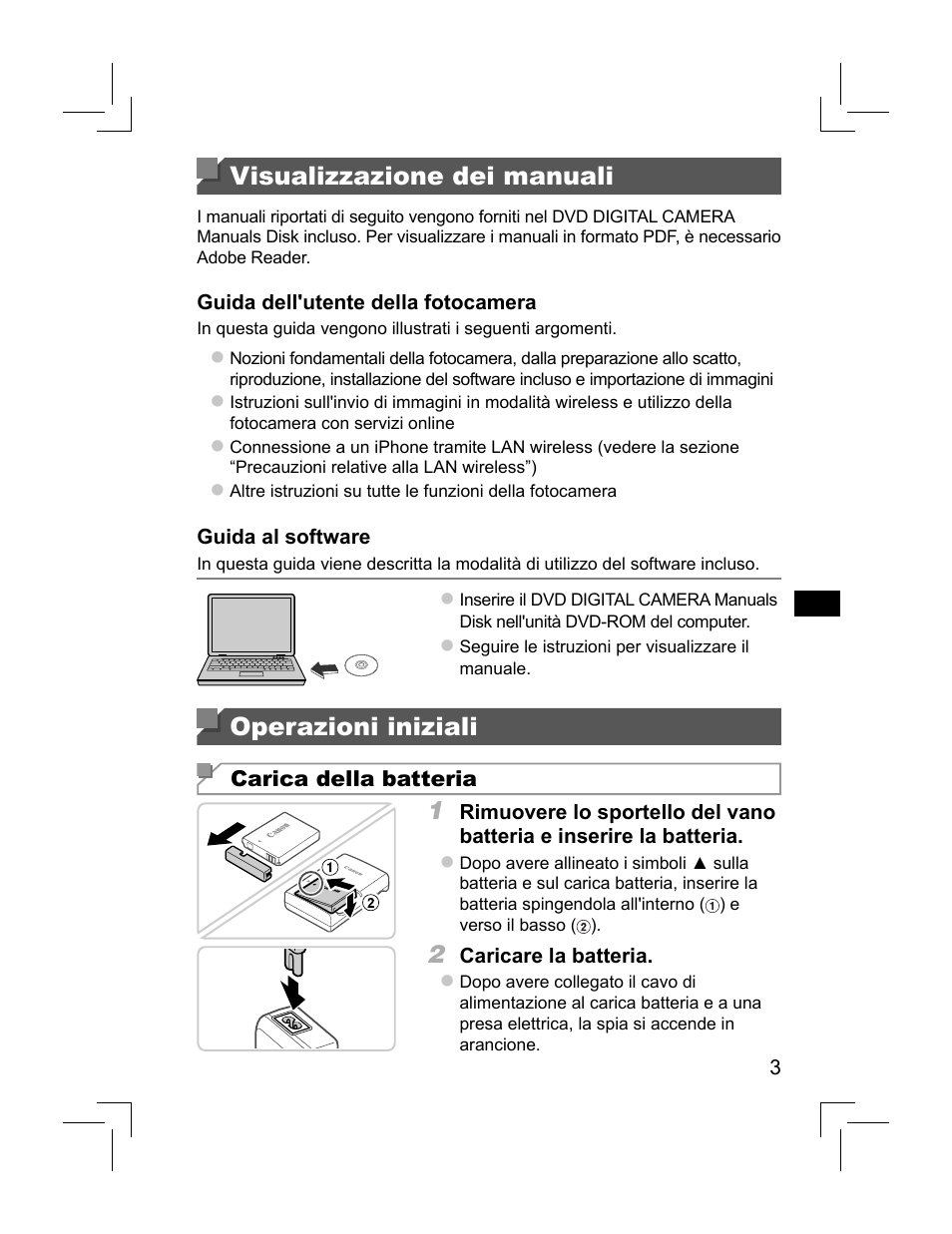 Visualizzazione dei manuali, Operazioni iniziali | Canon PowerShot S110 User Manual | Page 35 / 148