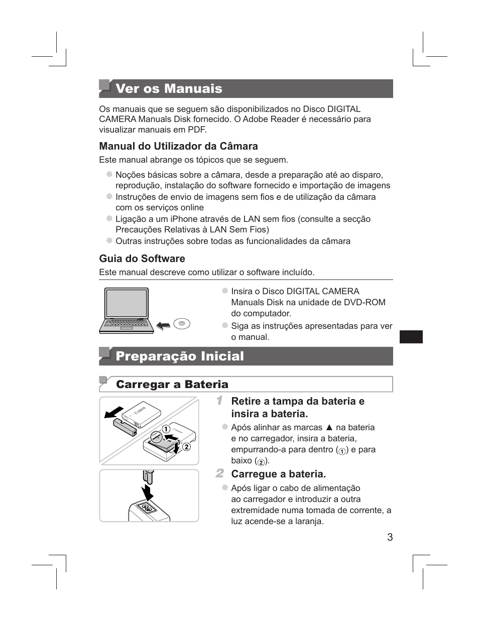 Ver os manuais, Preparação inicial | Canon PowerShot S110 User Manual | Page 51 / 148