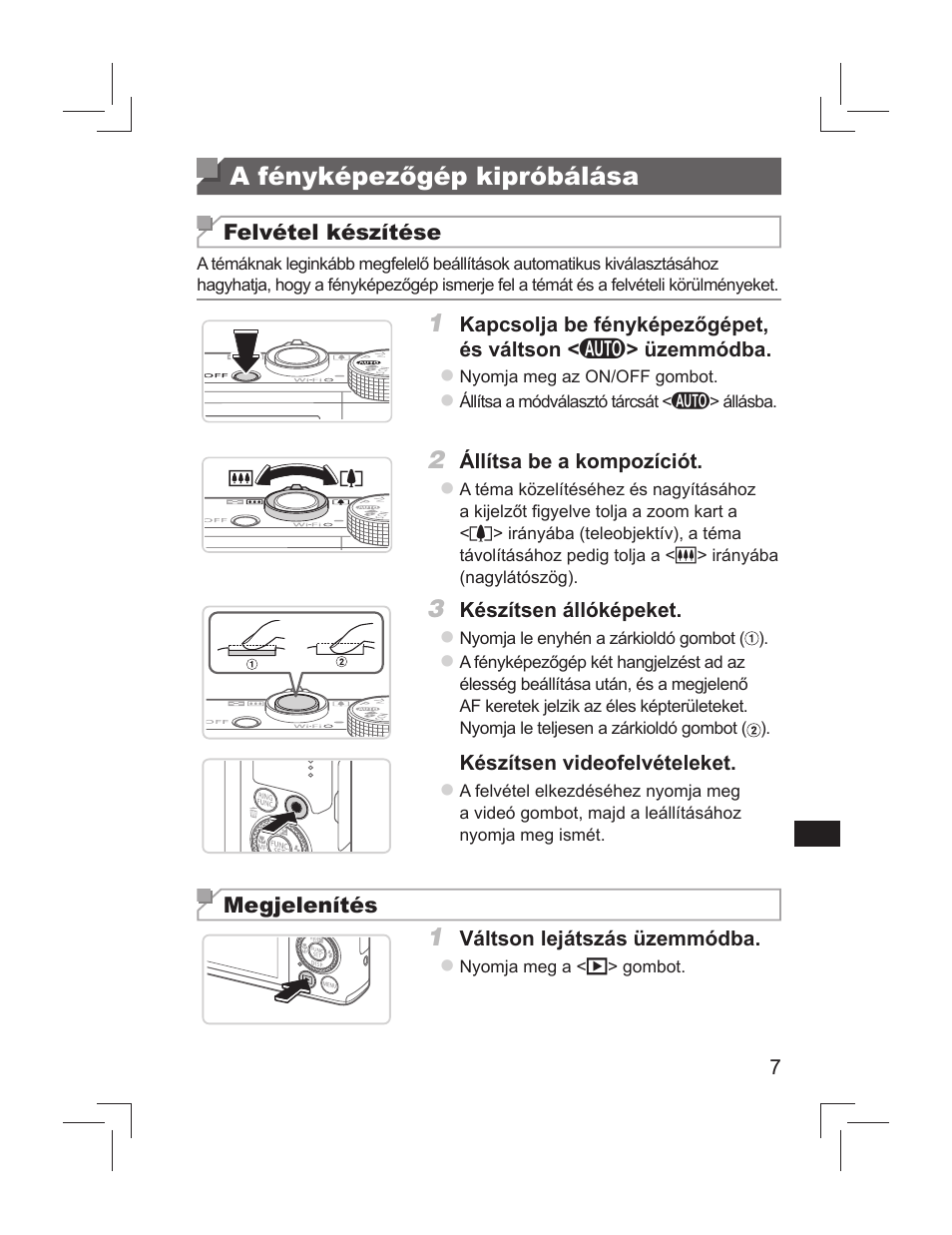 A fényképezőgép kipróbálása | Canon PowerShot S110 User Manual | Page 95 / 148