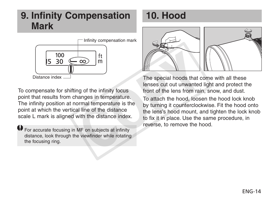 Cop y | Canon EF 600mm f4L IS II USM User Manual | Page 15 / 23