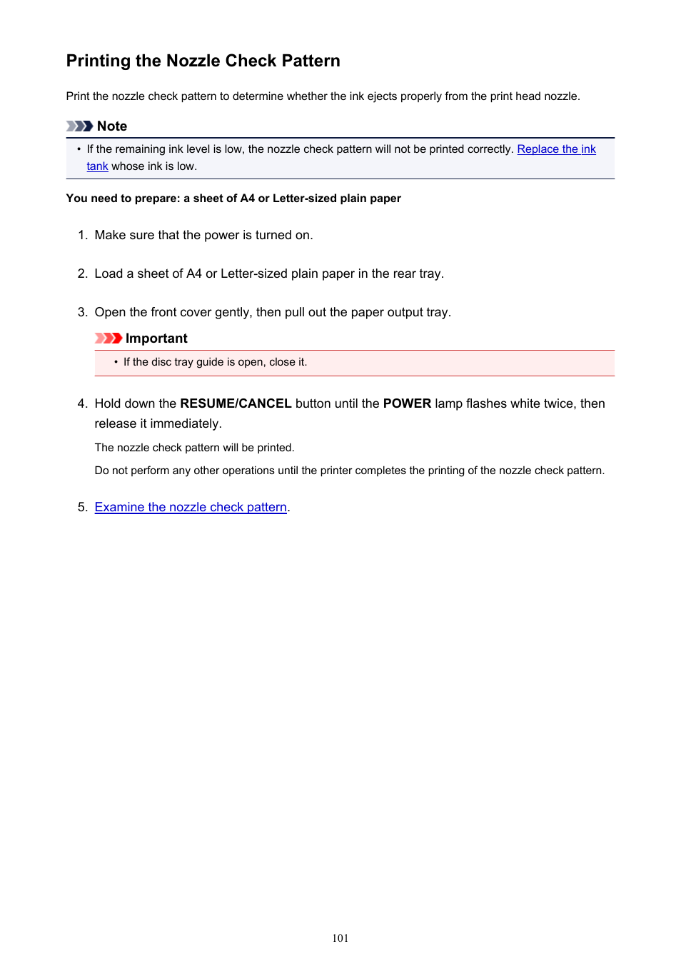 Printing the nozzle check pattern | Canon PIXMA iP8750 User Manual | Page 101 / 406