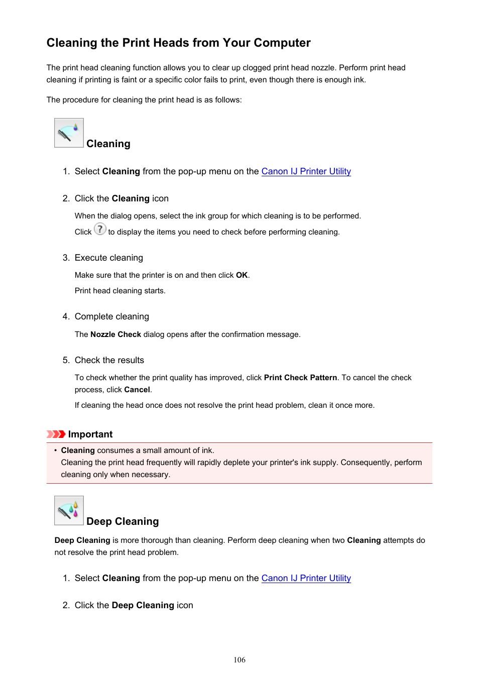 Cleaning the print heads from your computer | Canon PIXMA iP8750 User Manual | Page 106 / 406