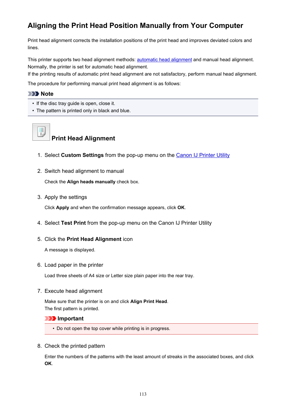 Manually, Perform manual head alignment | Canon PIXMA iP8750 User Manual | Page 113 / 406