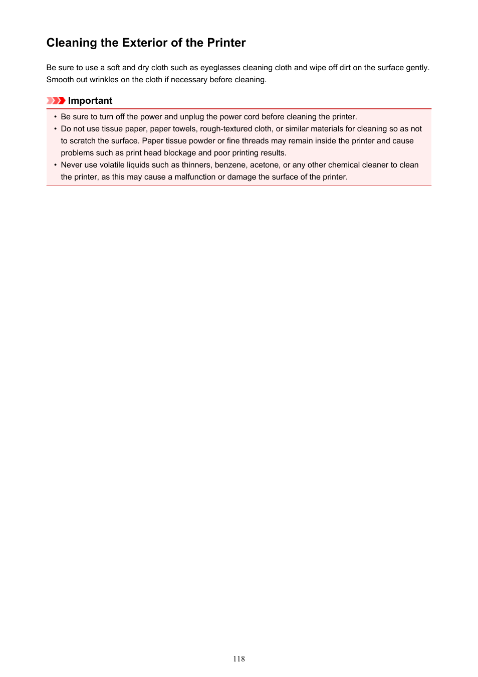 Cleaning the exterior of the printer | Canon PIXMA iP8750 User Manual | Page 118 / 406