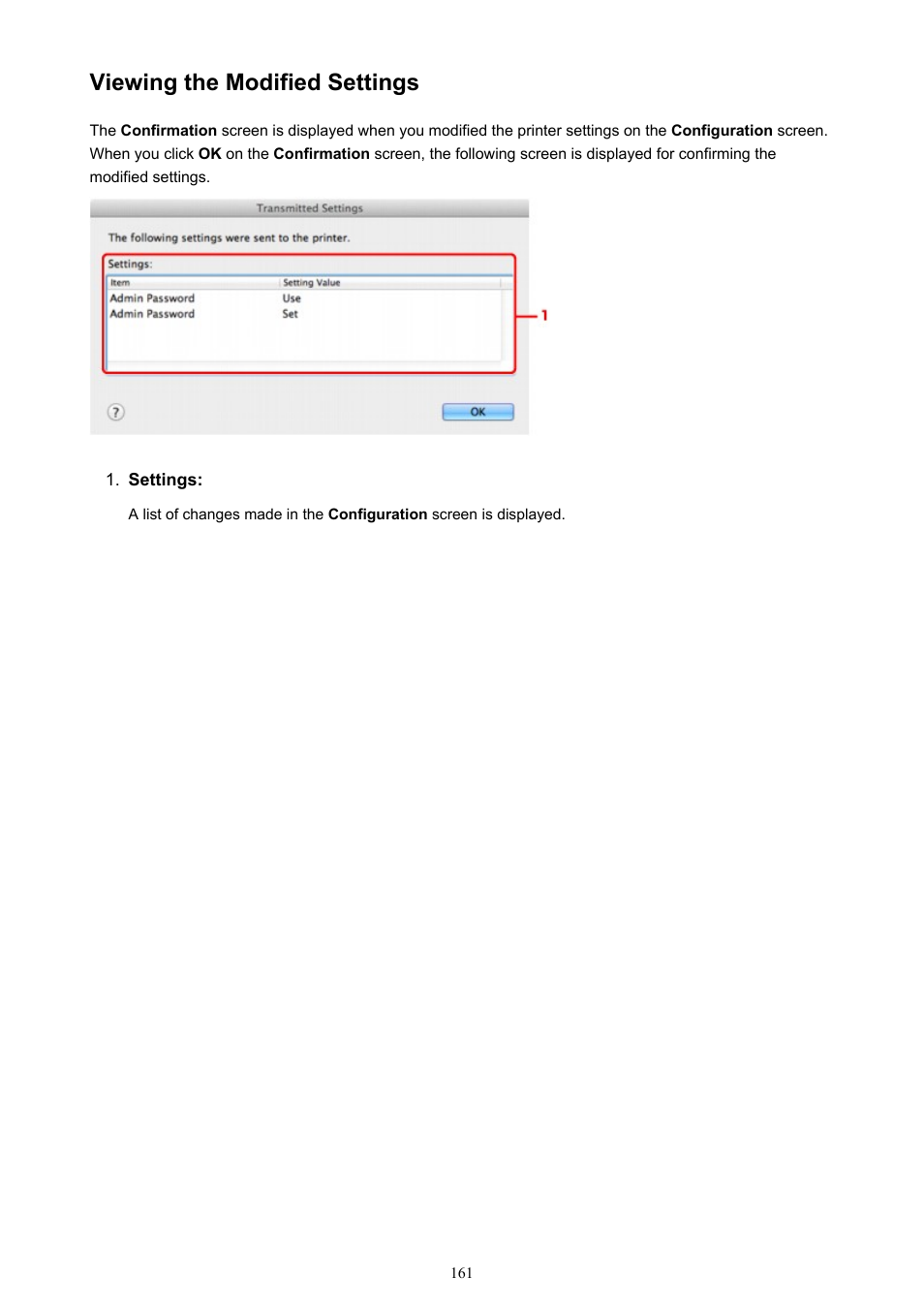 Viewing the modified settings | Canon PIXMA iP8750 User Manual | Page 161 / 406