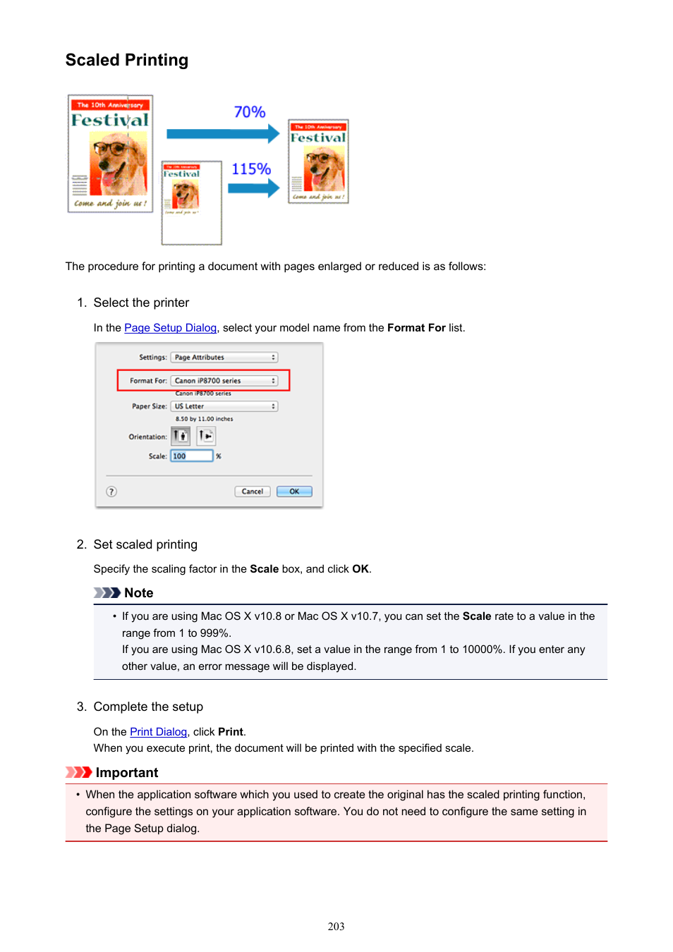 Scaled printing | Canon PIXMA iP8750 User Manual | Page 203 / 406