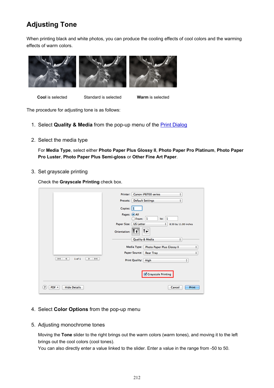 Adjusting tone | Canon PIXMA iP8750 User Manual | Page 212 / 406