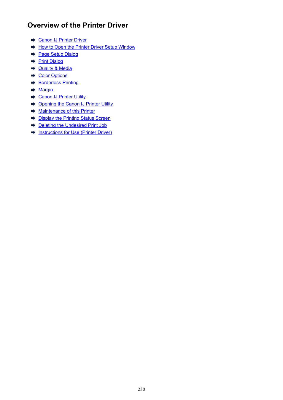 Overview of the printer driver | Canon PIXMA iP8750 User Manual | Page 230 / 406