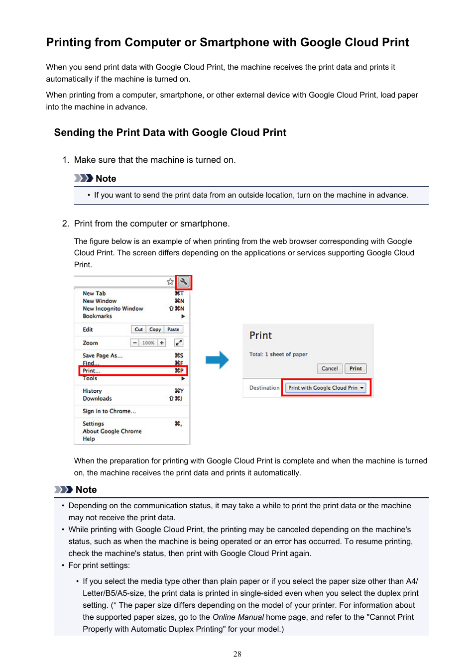 Authentication process is complete, You can print the data with google cloud print | Canon PIXMA iP8750 User Manual | Page 28 / 406