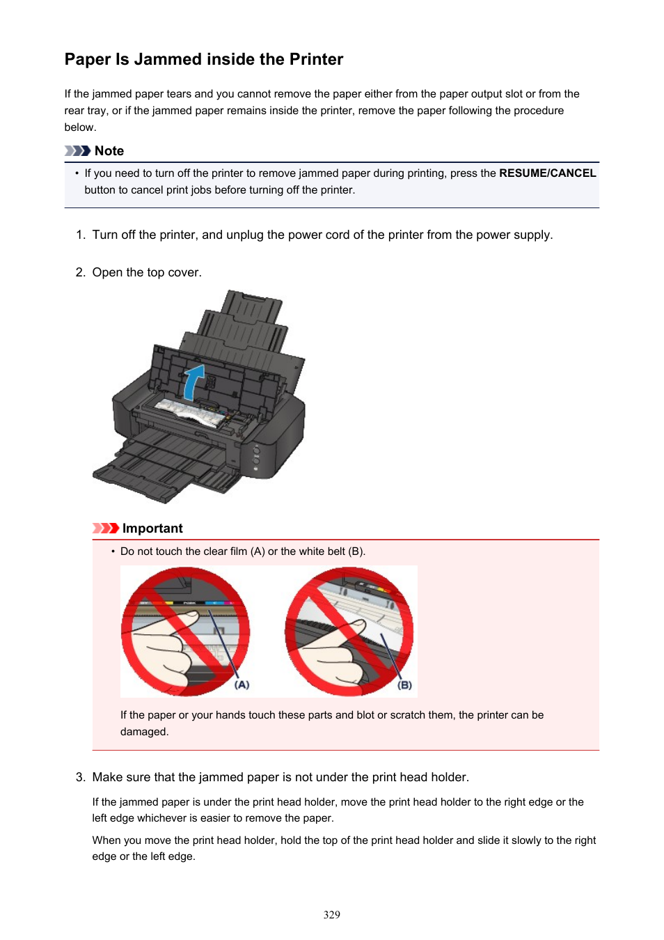 Paper is jammed inside the printer | Canon PIXMA iP8750 User Manual | Page 329 / 406