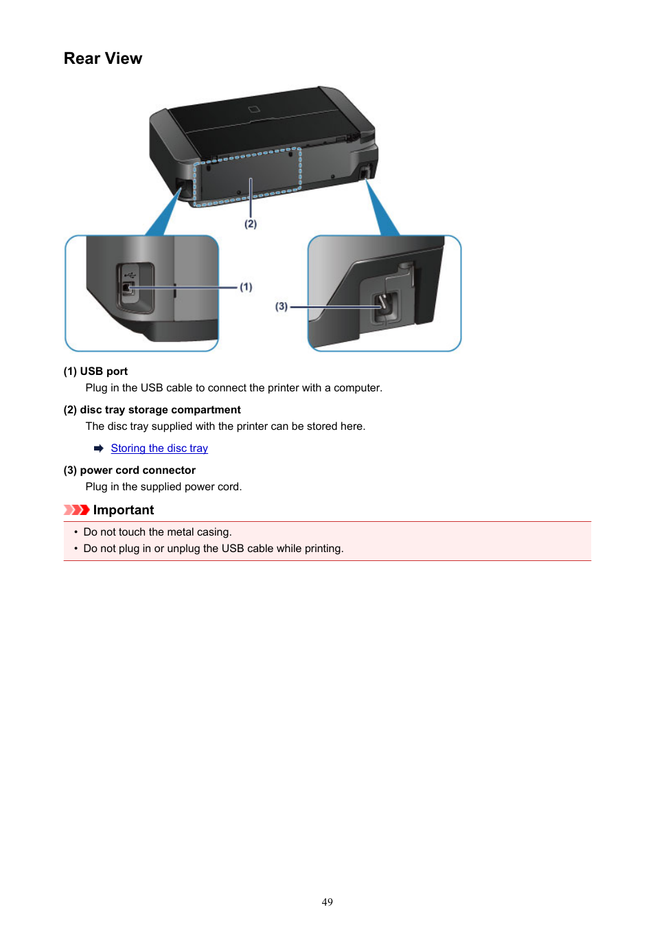 Rear view | Canon PIXMA iP8750 User Manual | Page 49 / 406