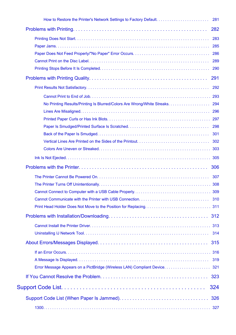 Support code list | Canon PIXMA iP8750 User Manual | Page 7 / 406