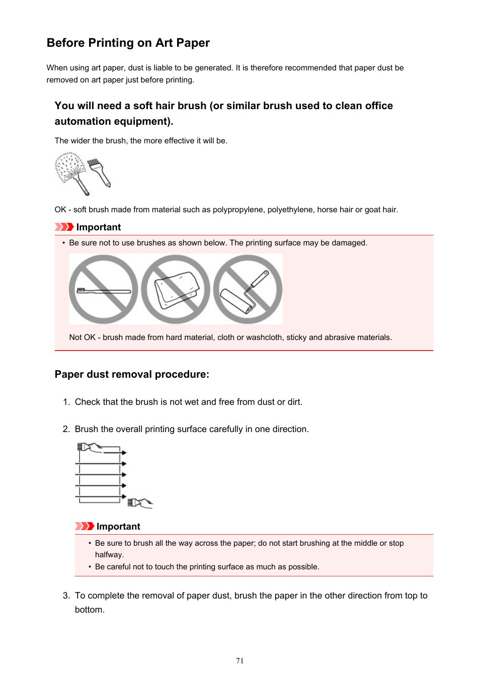 Before printing on art paper | Canon PIXMA iP8750 User Manual | Page 71 / 406