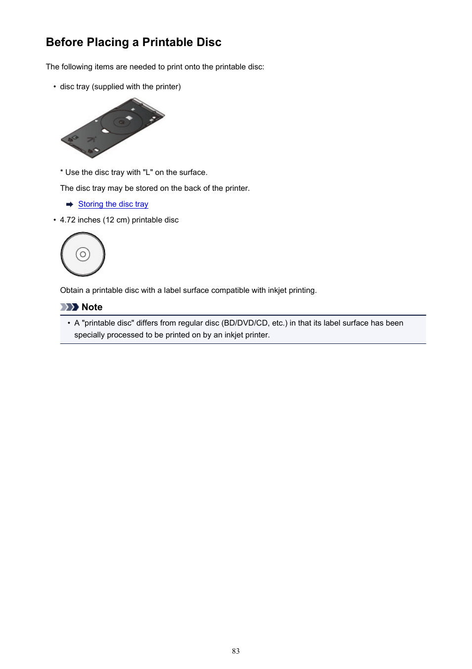 Before placing a printable disc | Canon PIXMA iP8750 User Manual | Page 83 / 406