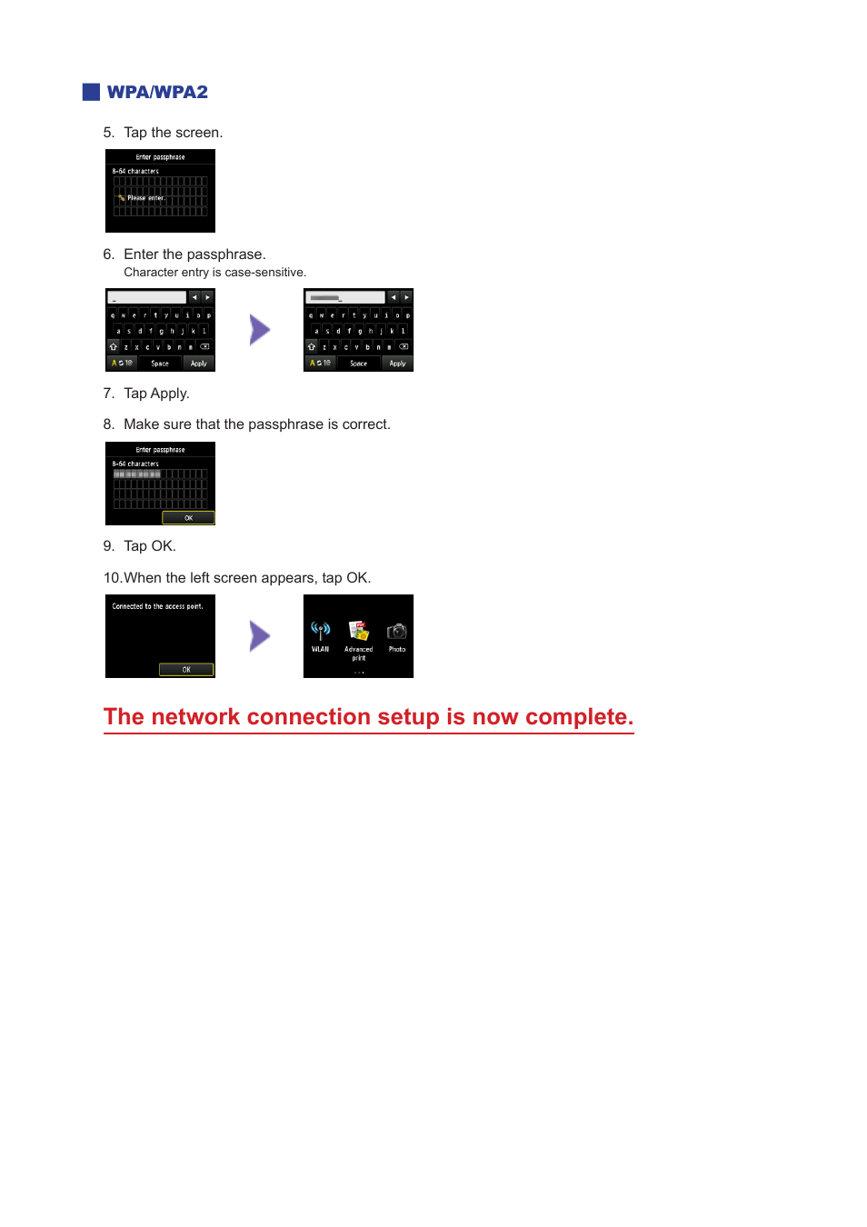 The network connection setup is now complete | Canon PIXMA MG7150 User Manual | Page 11 / 27