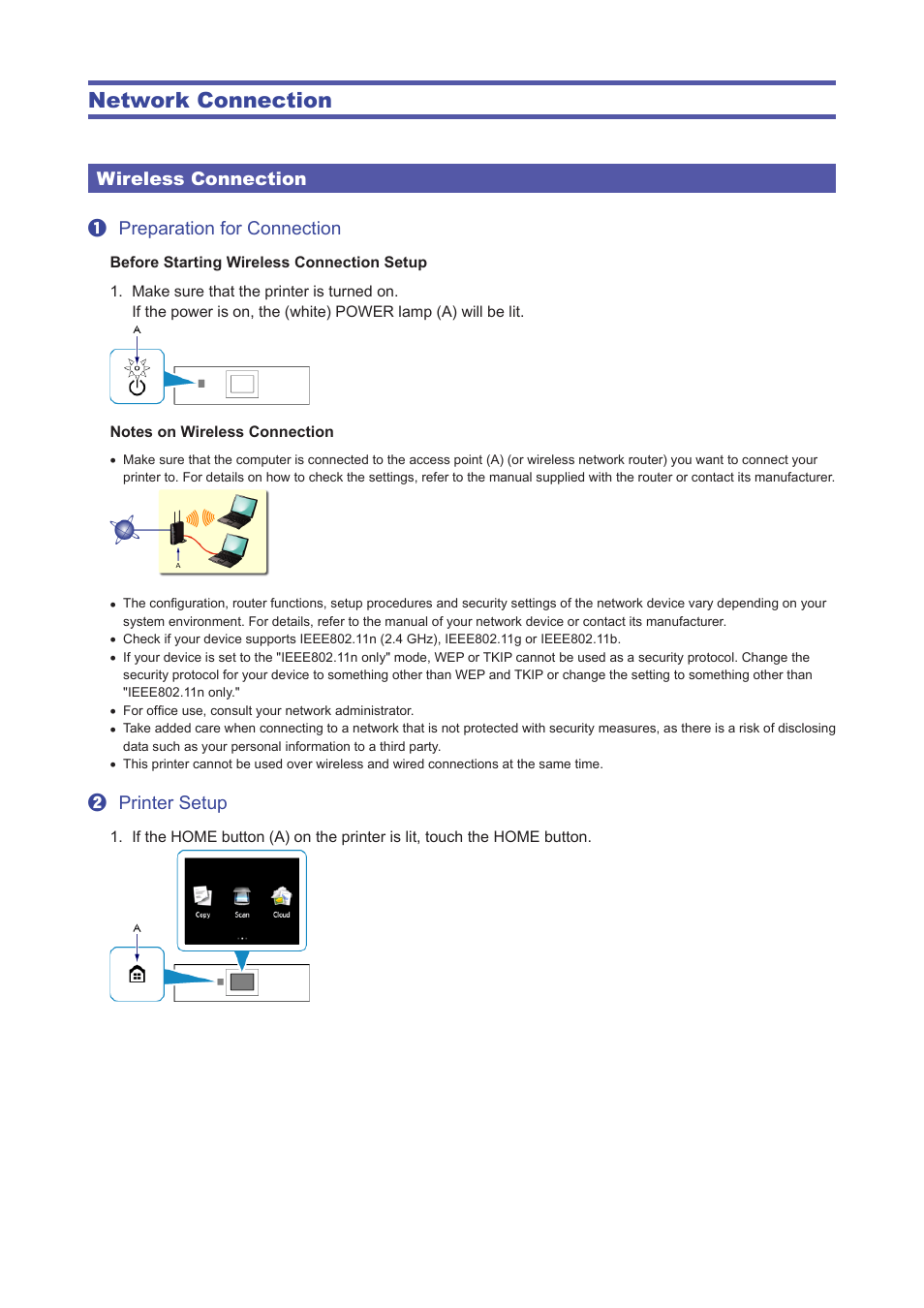 Network connection | Canon PIXMA MG7150 User Manual | Page 3 / 27