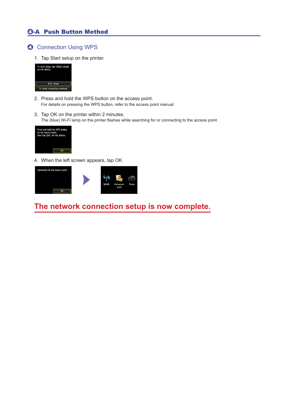 The network connection setup is now complete | Canon PIXMA MG7150 User Manual | Page 5 / 27