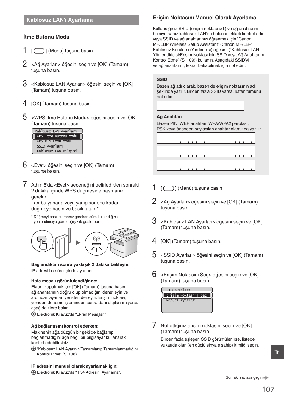 Kablosuz lan'ı ayarlama | Canon i-SENSYS MF4780w User Manual | Page 107 / 120