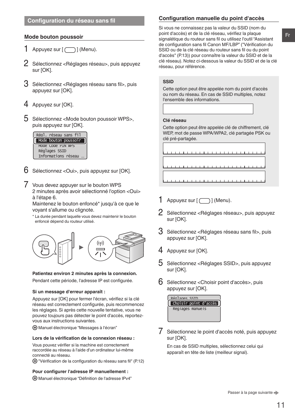 Configuration du réseau sans fil, 3 de "configuration du réseau sans fil | Canon i-SENSYS MF4780w User Manual | Page 11 / 120