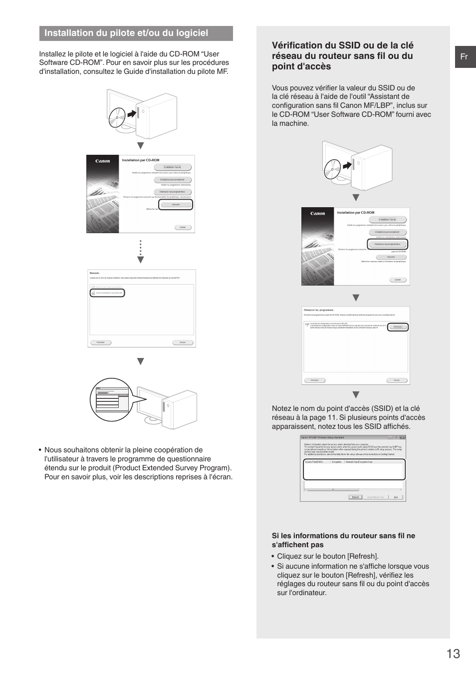 Installation du pilote, Et/ou du logiciel, Ous à la section 