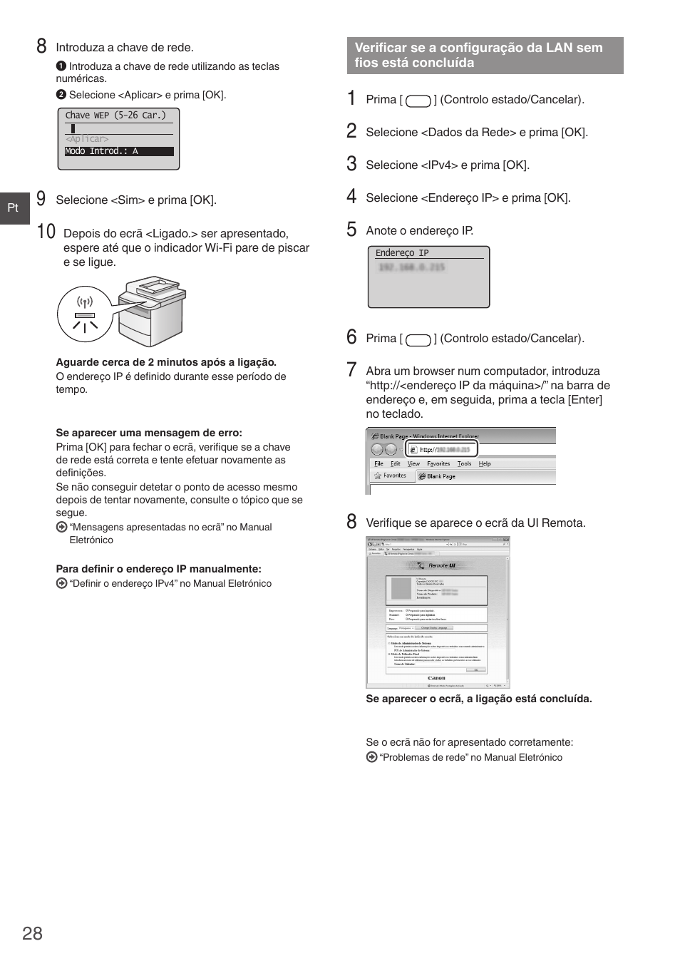 Verificar se a configuração da lan, Sem fios está concluída, Pág. 28) | Canon i-SENSYS MF4780w User Manual | Page 28 / 120