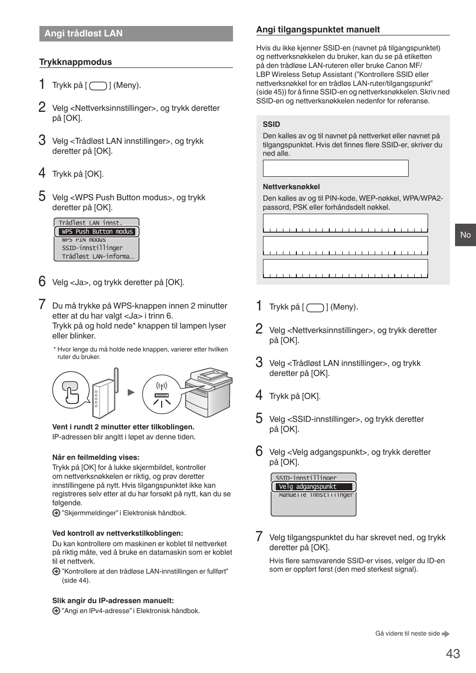 Angi trådløst lan | Canon i-SENSYS MF4780w User Manual | Page 43 / 120