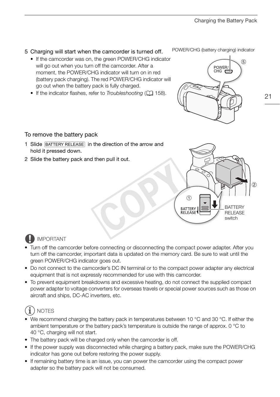 Cop y | Canon XA20 User Manual | Page 21 / 184