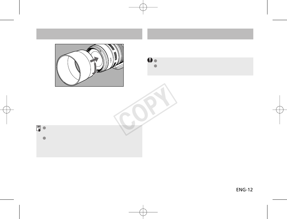 Cop y, Hood, Filters | Canon EF 100-400mm f4.5-5.6L IS USM User Manual | Page 13 / 17