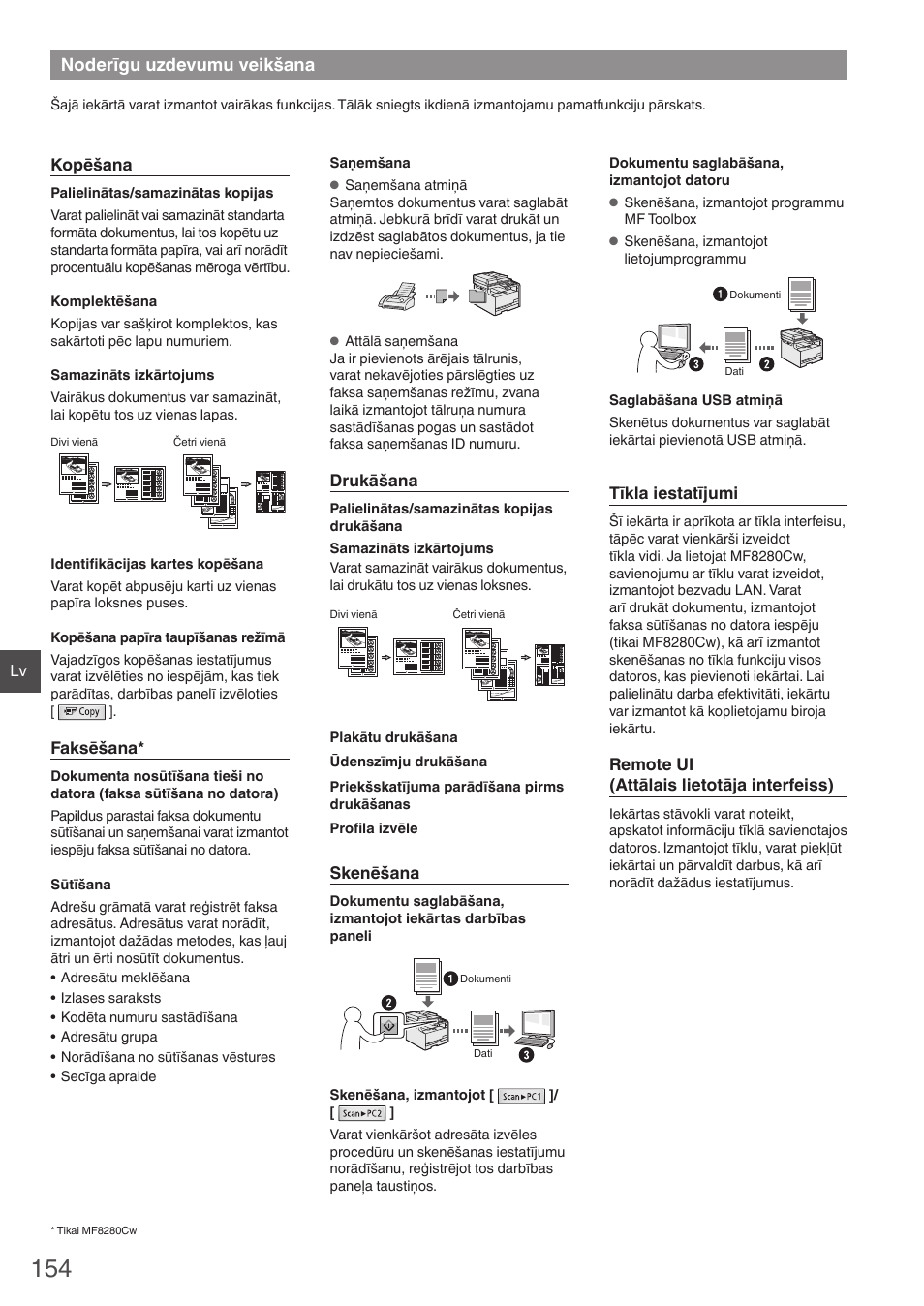 Noderīgu uzdevumu veikšana | Canon i-SENSYS MF8280Cw User Manual | Page 154 / 292