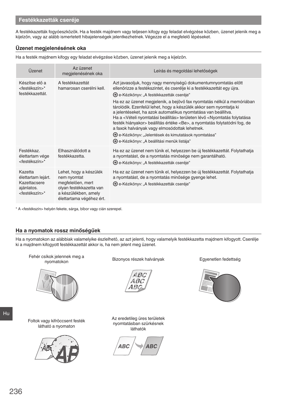 Festékkazetták cseréje | Canon i-SENSYS MF8280Cw User Manual | Page 236 / 292