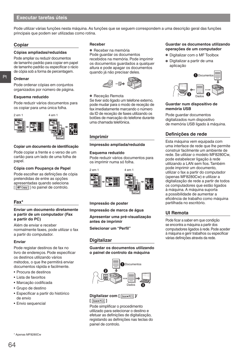 Executar tarefas úteis | Canon i-SENSYS MF8280Cw User Manual | Page 64 / 292