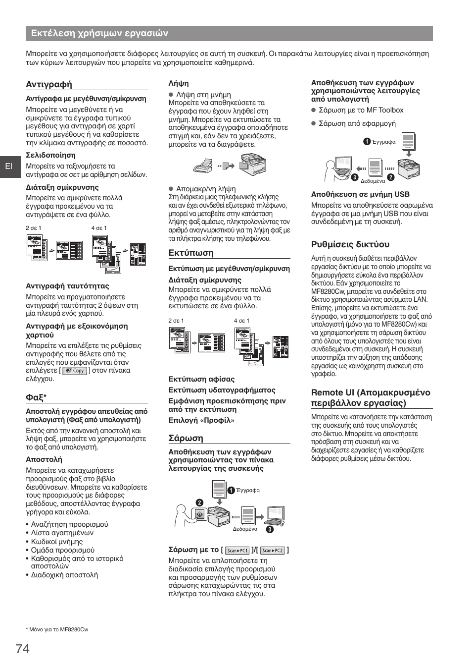 Εκτέλεση χρήσιμων εργασιών | Canon i-SENSYS MF8280Cw User Manual | Page 74 / 292