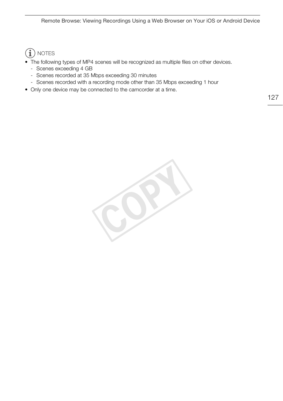 Cop y | Canon LEGRIA HF G30 User Manual | Page 127 / 184