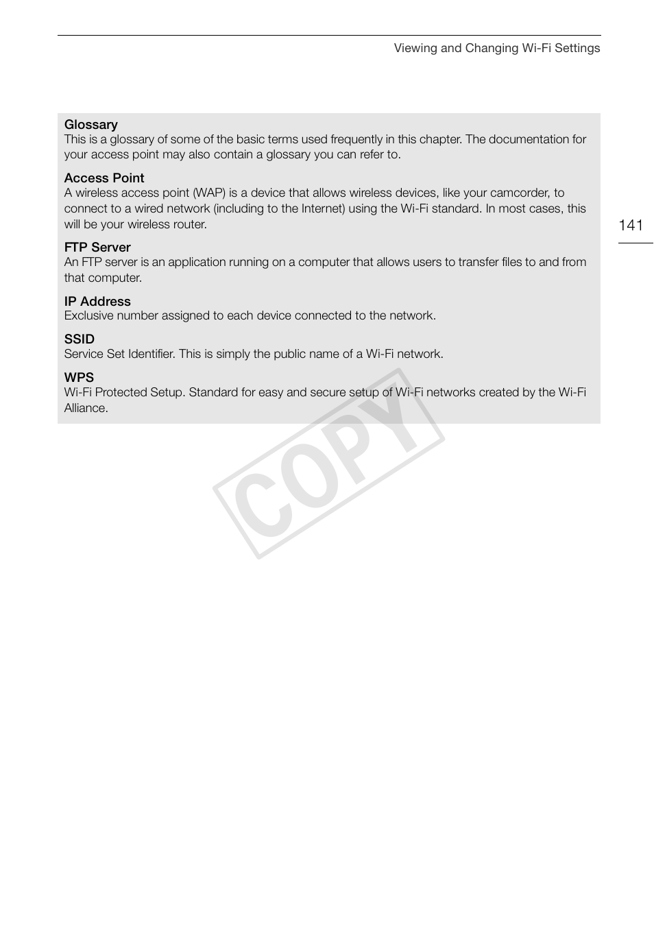 Cop y | Canon LEGRIA HF G30 User Manual | Page 141 / 184