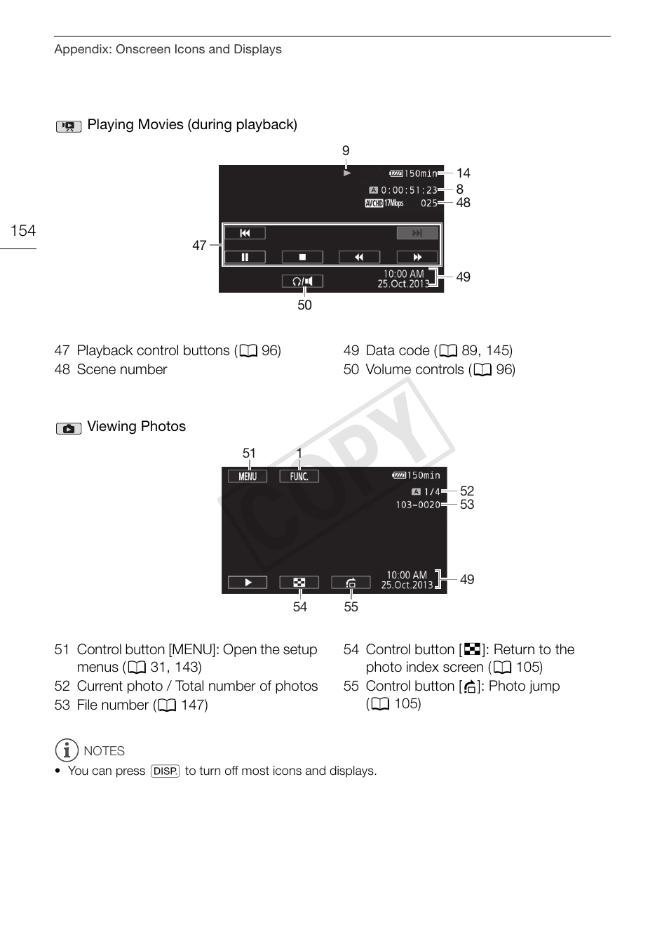 Cop y | Canon LEGRIA HF G30 User Manual | Page 154 / 184