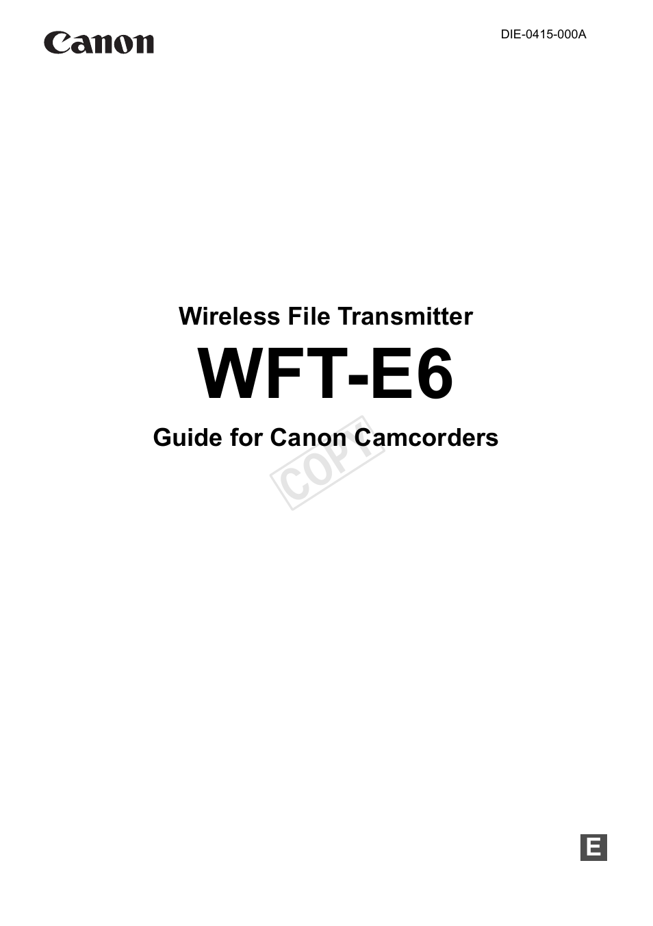 Canon EOS C500 PL User Manual | 38 pages